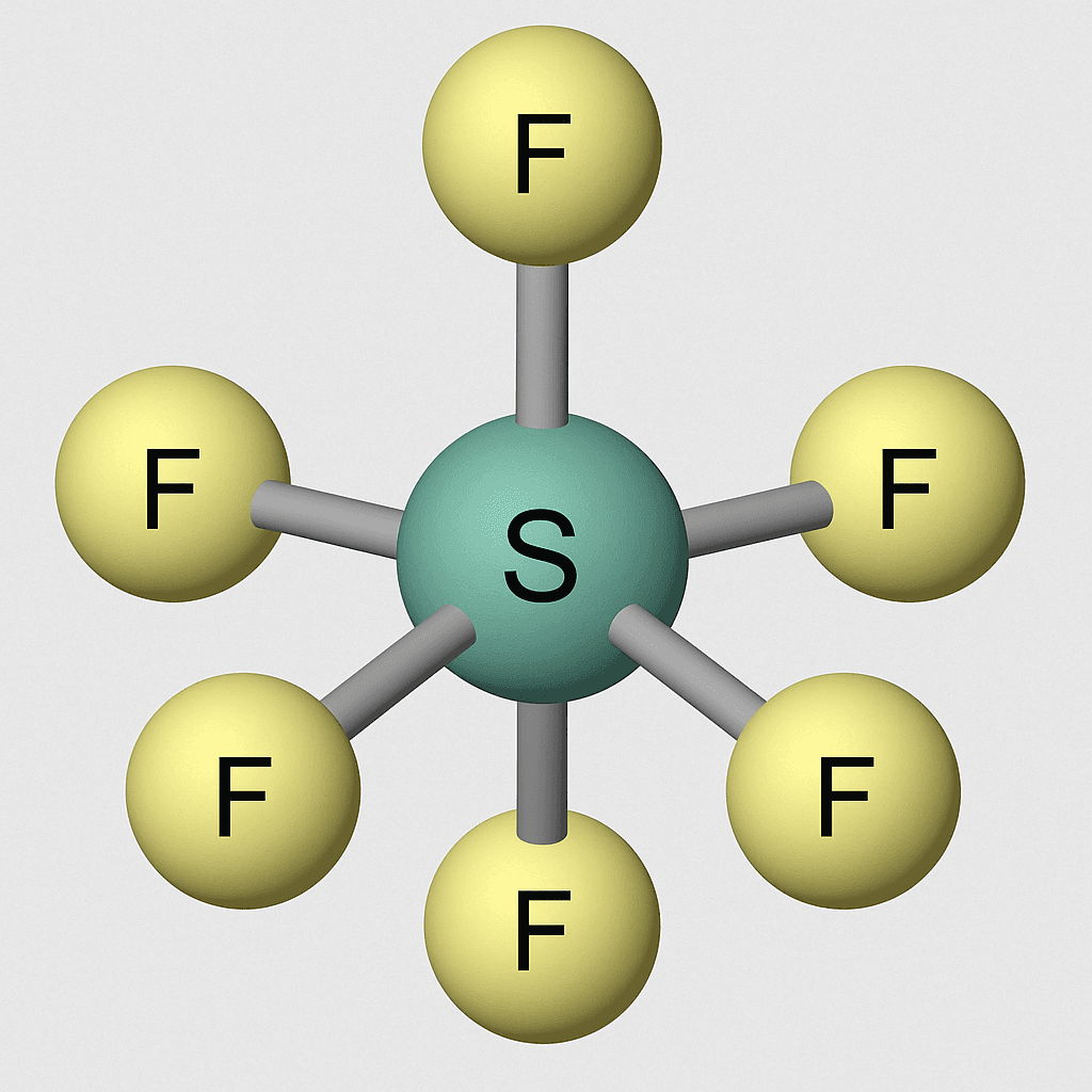 Estructura octaedrica de molécula de SF6